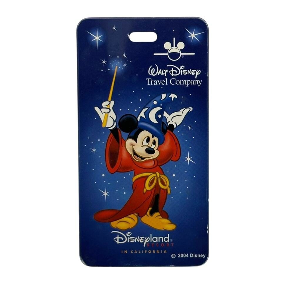 Vintage Y2K 2004 Luggage Tag Disneyland Resort California Sorcerer Mickey